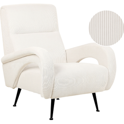 Beliani SVALOV - Fauteuil-Wit-Corduroy