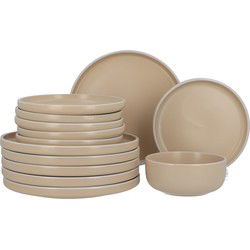 6 persoons Servies 18 delig Nordic style Keramiek - beige/wit