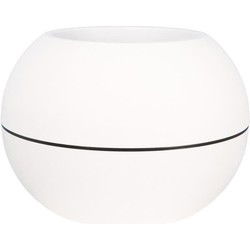 RIVIERA GRANIT BOULE ronde bloembak - Kunststof - Diameter 40 cm - Wit