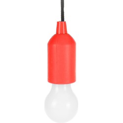 Treklamp LED licht - kunststof - rood - 15 cm - met koord van 90 cm - Hanglampen