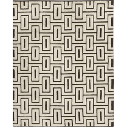 Safavieh Moroccan Inspired Indoor Hand Knotted Area Rug, Kenya Collection, KNY846, in Ivory & Brown, 152 X 244 cm
