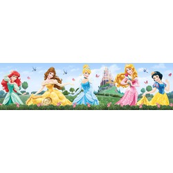 Disney zelfklevende behangrand prinsessen blauw, groen en geel - 14 x 500 cm - 600011