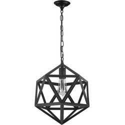 Groenovatie Industrieel Metalen Polyhedron Hanglamp Zwart