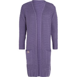 Knit Factory Alex Lang Gebreid Dames Vest - Violet - 36/38 - Met steekzakken