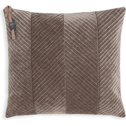 Knit Factory Beau Sierkussen - Taupe - 50x50 cm - Inclusief kussenvulling