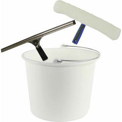 Ramen wassen set - Raam spons/Droog trekker/Emmer - Sponzen
