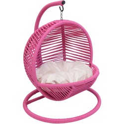 Mini Hangstoel Swing Simba Kat / Hond Roze | Creme kussen