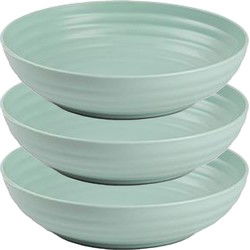 Plasticforte Rond bord/camping - 6x - diep bord - D22 cm - mintgroen - kunststof - onbreekbaar - Diepe borden