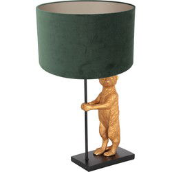 Anne Lighting - tafellamp - Animaux - zwart - metaal velours stof - Ø 30cm - E27 - 8226ZW
