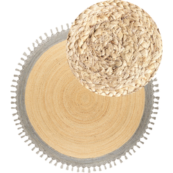 Beliani MARTS - Gevlochten-Beige-Jute