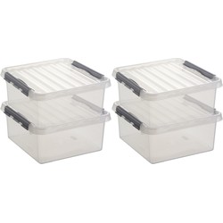 8x Kunststof stapelbare opbergbak 18 liter 40 x 40 x 20 cm - Opbergbox