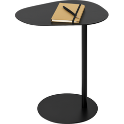 MISOU Bijzettafel - Banktafel - Organisch - Zwart - op Voet - Koffietafel - 35x53cm - Metaal - NOVA