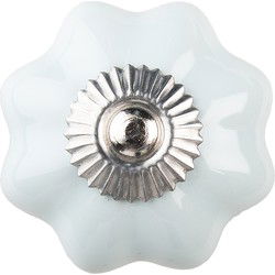 Clayre & Eef Deurknop Blauw Keramiek