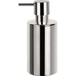 Spirella zeeppompje/dispenser Sienna - glans zilver - porselein - 16 x 7 cm - 300 ml - Zeeppompjes