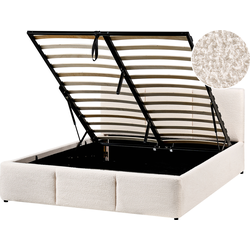 BOUSSE - Bed met opbergruimte - Off-white - 140 x 200 cm - Bouclé