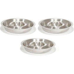 RVS asbak rond 16 cm - 3x - Hotelasbak - Horeca/terras/tafel asbakken - Asbakken