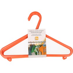 Plastic kinderkleding / baby kledinghangers oranje 6x stuks 17 x 28 cm - Kledinghangers