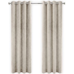 LW Collection LW Collection Gordijnen Beige Velvet Kant en klaar 225x140CM