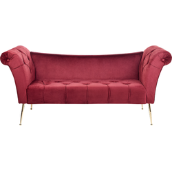 Beliani NANTILLY - Chaise longue-Rood-Fluweel