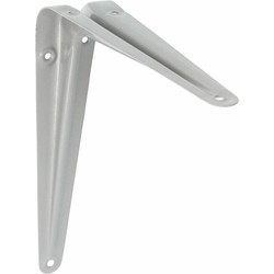 AMIG Plankdrager/planksteun van metaal - gelakt zilver - H175 x B150 mm - Plankdragers