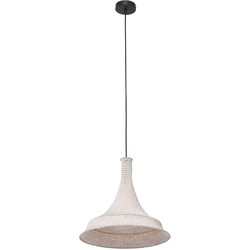 Anne Lighting hanglamp Marrakesch - wit - stof - 50 cm - E27 fitting - 3394W