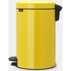 NewIcon Pedal Bin, 12 litre, Soft Closing, Plastic Inner Bucket - Daisy Yellow
