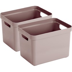 8x stuks roze opbergboxen/opbergmanden 18 liter kunststof - Opbergbox