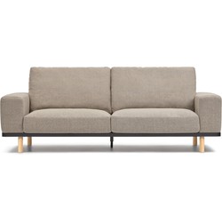 Kave Home - 3-zitsbank Noa beige met poten met natuurlijke finish 230 cm