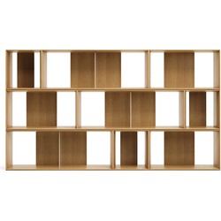 Kave Home - Set Litto van 9 modulaire planken in walnootfineer 202 x 114 cm