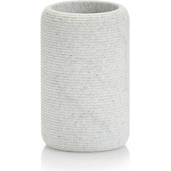 Badkamer beker grijs van polyresin 11 cm - Tandenborstelhouders