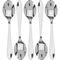 Excellent Houseware Theelepels - 5x st - 15 cm - RVS - Koffielepeltjes - Theelepels