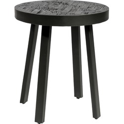 Salontafel Zwart - Rond - Visgraat - Ø45cm - Tafel Stack