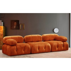 Modulaire bank 3-zits Bubble velvet oranje