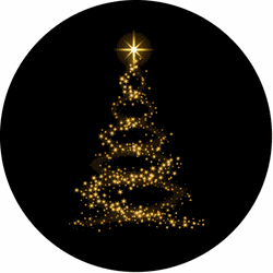 Label2X Muurcirkel kerstboom goud Ø 12 cm / Dibond - Aanbevolen - Ø 12 cm