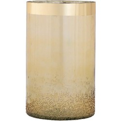 PTMD Windlicht Talitha - 15x15x25 cm - Glas - Goud