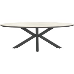 Edison tafel 200x115xH75 carbon black/ light teak polyw - Garden Impressions