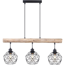 Industriële hanglamp Theodor - L:76cm - E27 - Metaal - Zwart