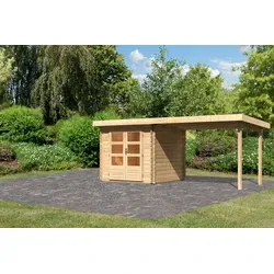 Karibu tuinhuis Bastrup 2 met overkapping, 554 x 273 cm