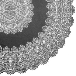 Unique Living tafelkleed - buiten/binnen - antraciet - D152 cm - rond - Tafellakens