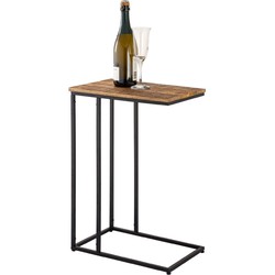 SVJ Bijzettafel Rechthoekig - 40 x 25 x 61 cm - Metaal - Zwart