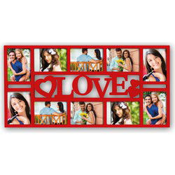Zep Fotolijst - Love - rood - 10x foto - fotoformaat 10 x 15 cm - Fotolijsten