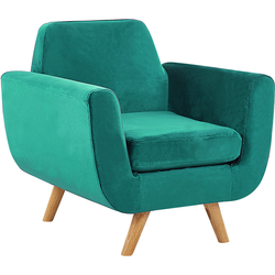 Beliani BERNES - Fauteuil-Groen-Fluweel
