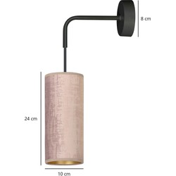 Rebild roze wandlamp 1x E27 design afgewerkt