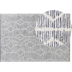 EDREMIT - Laagpolig vloerkleed - Grijs - 140 x 200 cm - Katoen