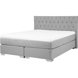 Beliani DUCHESS - Boxspringbed-Grijs-Polyester