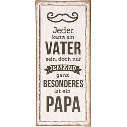 Clayre & Eef Tekstbord  13x30 cm Wit Zwart Metaal Rechthoek Wandbord