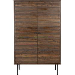Kabinetkast Bruin MDF/IJzer - 2 Deuren - 40x80x130cm - Stripes