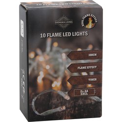 Svenska Living kerstverlichting -warm wit vlam effect -10 leds -100 cm - Kerstverlichting kerstboom