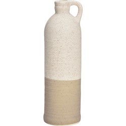 Vaas van porselein beige (B/H/D) 8x26x8cm alleen voor droogbloemen.