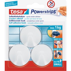 Powerstrips ronde haken small Tesa 6 stuks 4 cm - Handdoekhaakjes